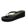 Fashion Women's Clip-toe Wedge Heels Women's  Summer Sparkling Crystal Platform Sandals Women Plus Size 42 Outdoor Flip-flops
