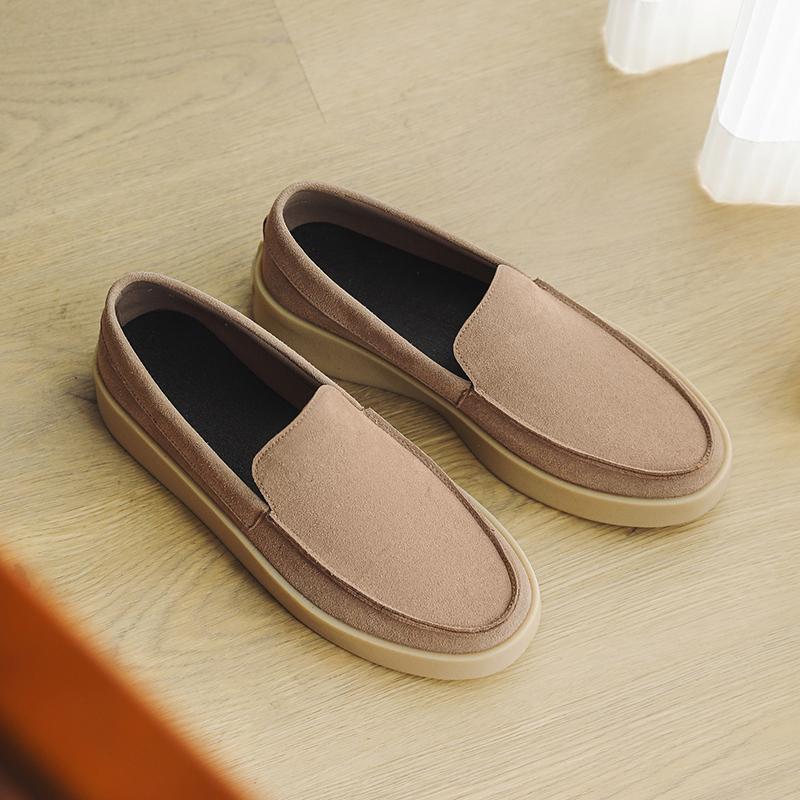 Fashion Suede Leather Mens Loafers Slip on Men Casual Shoes Comfy Moccasins Breathable Male Driving Shoes Leisure Walk Men Walking Flats