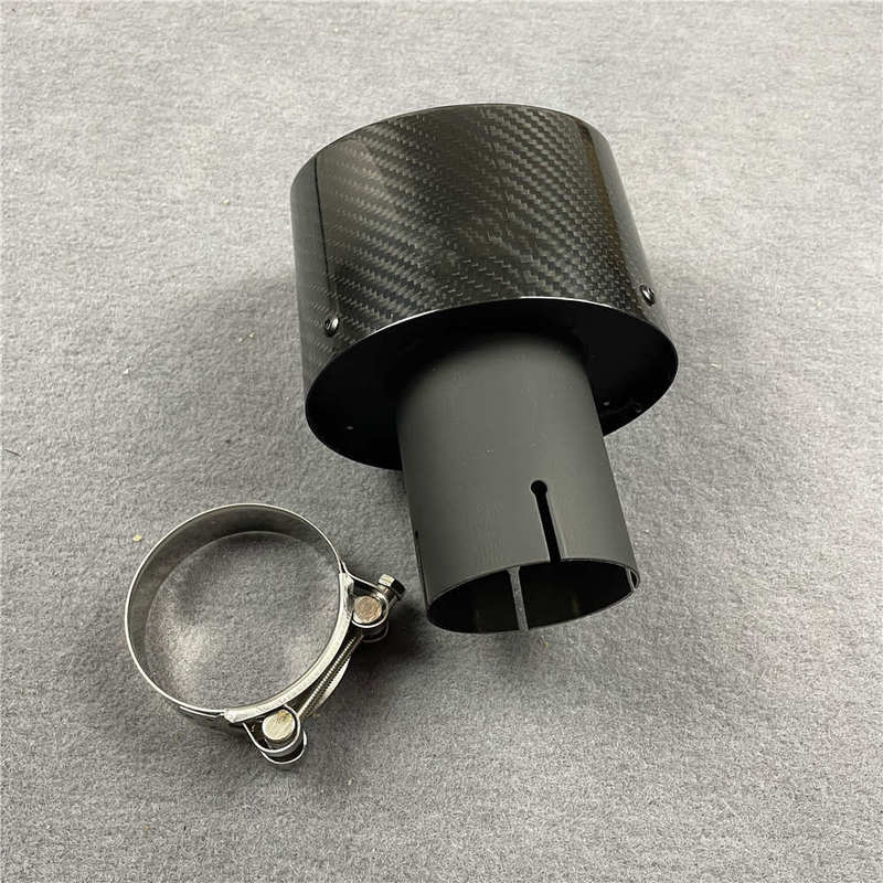 Exhaust Pipe Muffler Tip Out 105*130mm Car Universal Exhaust System Accessories Glossy Black Nozzles Tailpipe