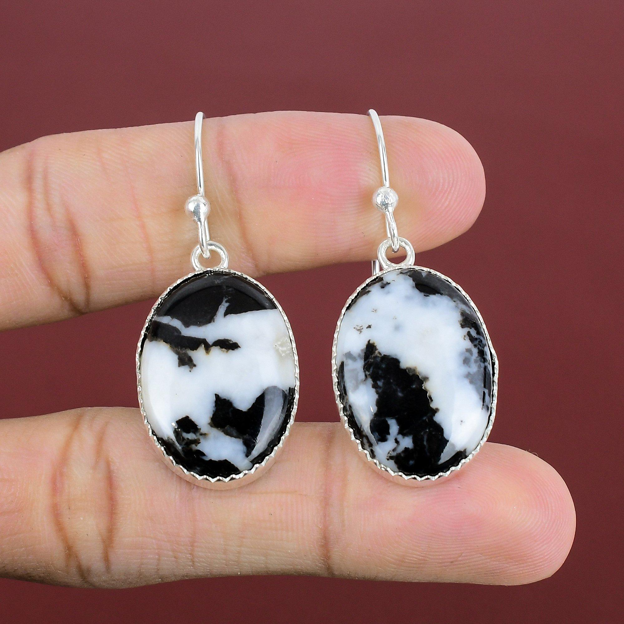 White Buffalo Turquoise Earring Gemstone Earrings Handmade Earring 925 Sterling Silver Earring Designer Earring Silver Jewelry Gifts For Her