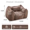 Giant Bean Bag Chair with pillow, Comfy Large Bean Bag Chairs for Adults and Kids, Faux Fur Floor Sofa for Living Room Bedroom Apartment,Khaki