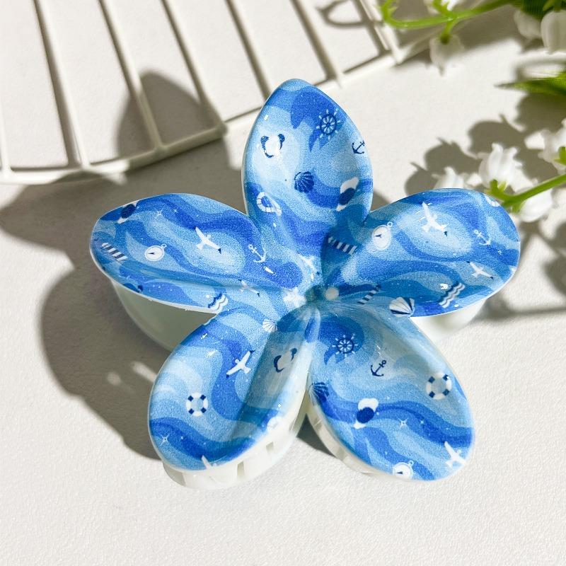 Printed Clips, Egg Flower Fresh and Light Hair Clips Back of The Head Updo Shark Clips
