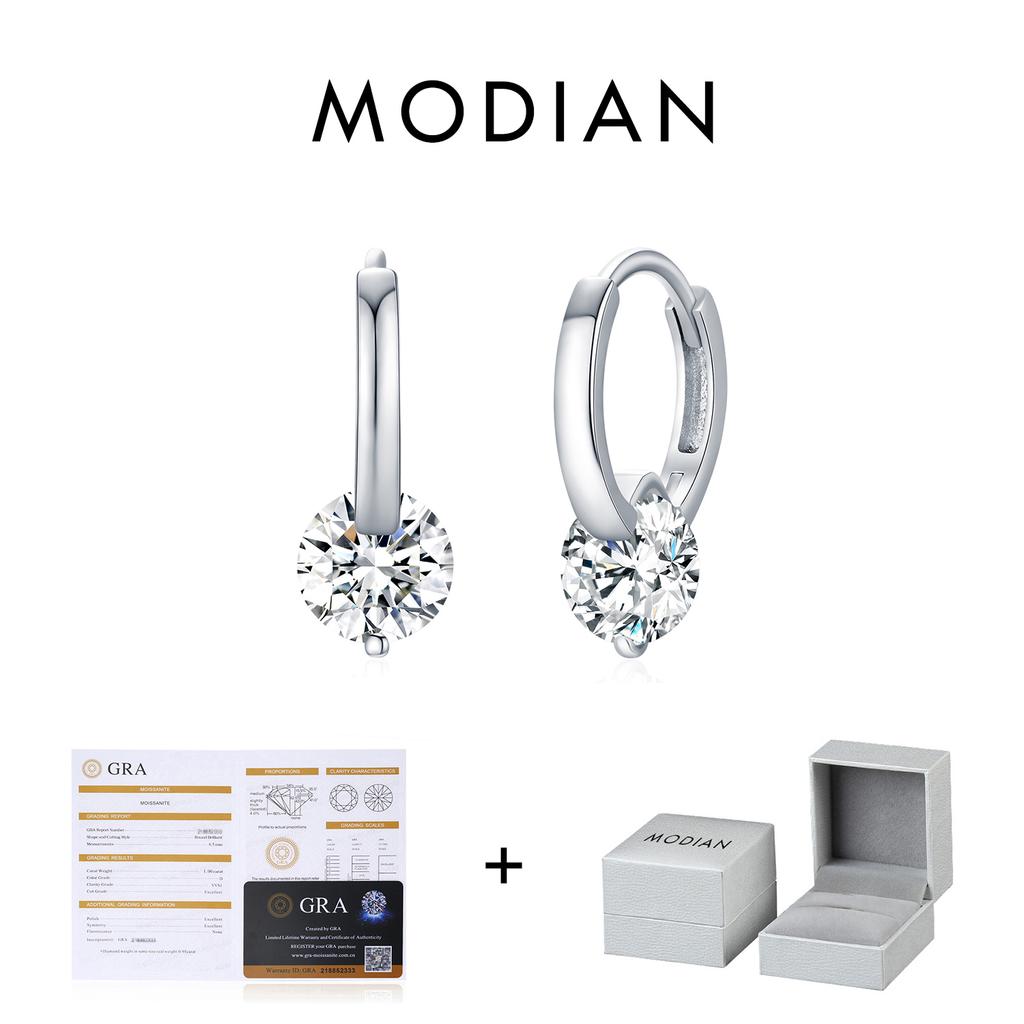 1.0CT D Color Moissanite Hoop Earrings 925 Sterling Silver Luxury Buckle Earrings For Women Wedding Fine Jewelry Gifts