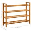 VidaXL 4-Tier Shoe Rack 100x27x80 Cm Solid Oak