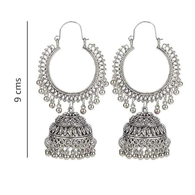 You Bella Jewellery Ohrringe für Frauen, afghanische Jhumka-Ohrringe aus oxidiertem Silber für Mädchen und Frauen