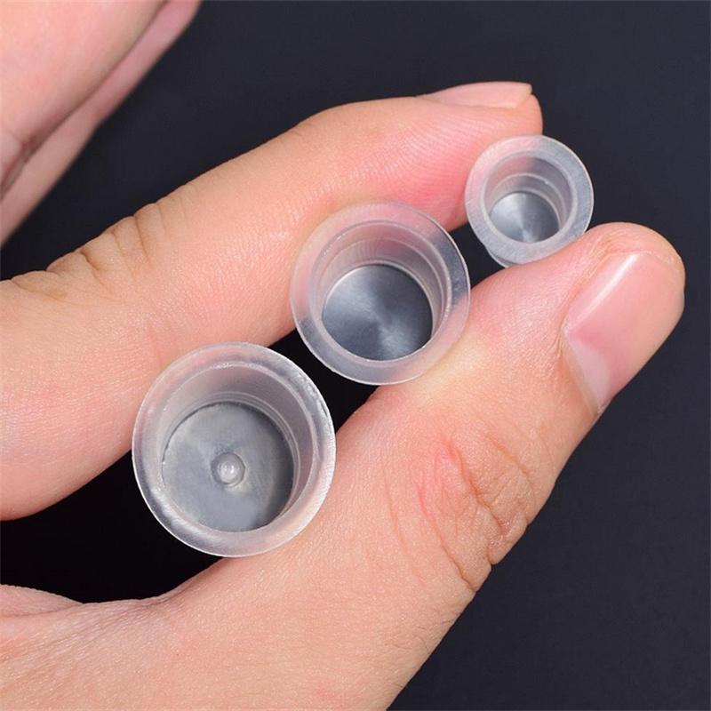 100pc S/M/L Plastic Disposable Microblading Tattoo Ink Cups Permanent Makeup Pigment Clear Holder Container Cap Tattoo Accessory