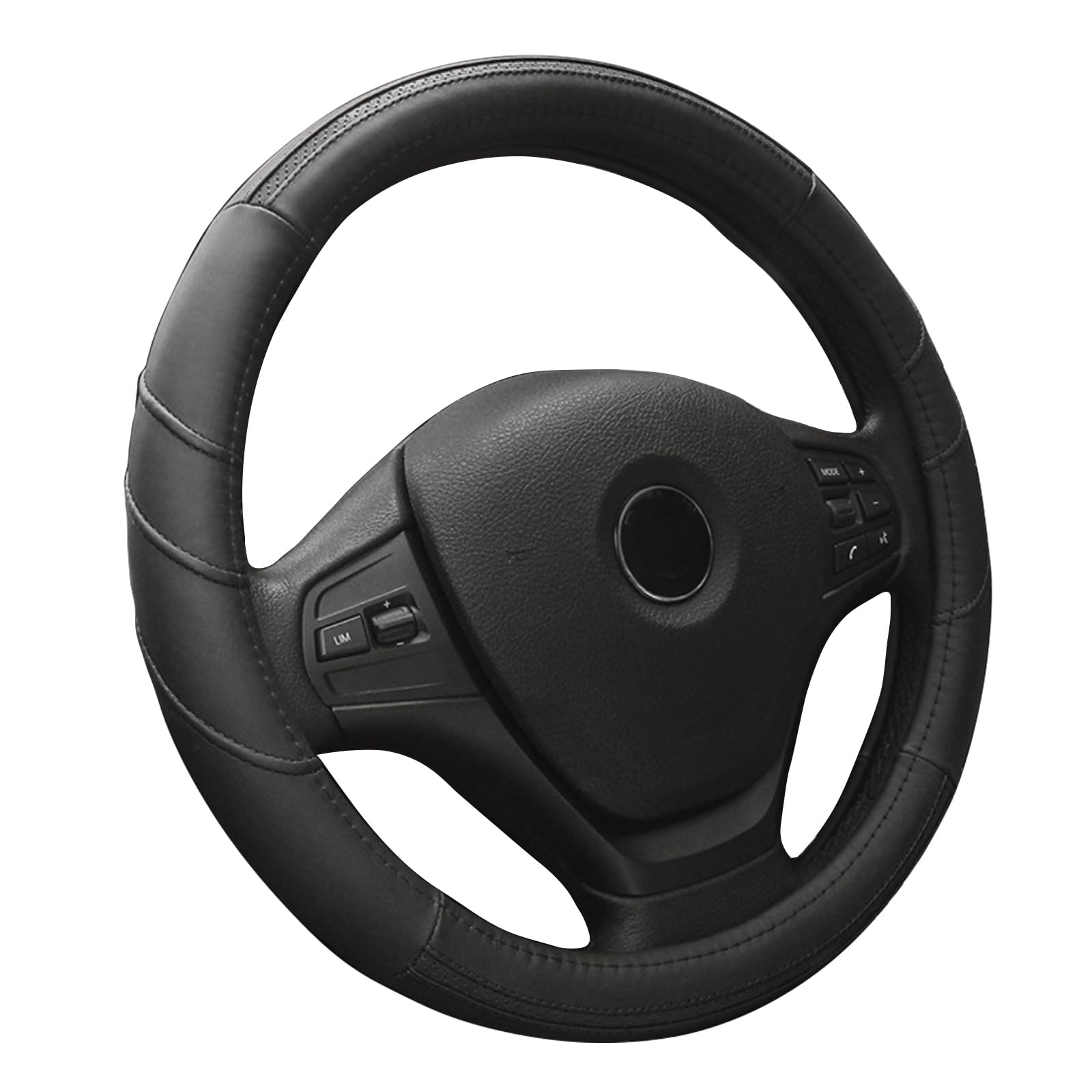 ontto Steering Wheel Cover for Kei and Comfortable Medium Genuine Black Cars, SUVs, Sedans, Fit, Non-Slip, All-Season, Size, 38cm, Leather, чёрный