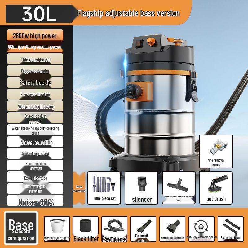 High Suction Vacuum Cleaner for Wet/Dry Use - Ideal for Initial and Grout Cleaning, Car Washing, and Industrial Needs