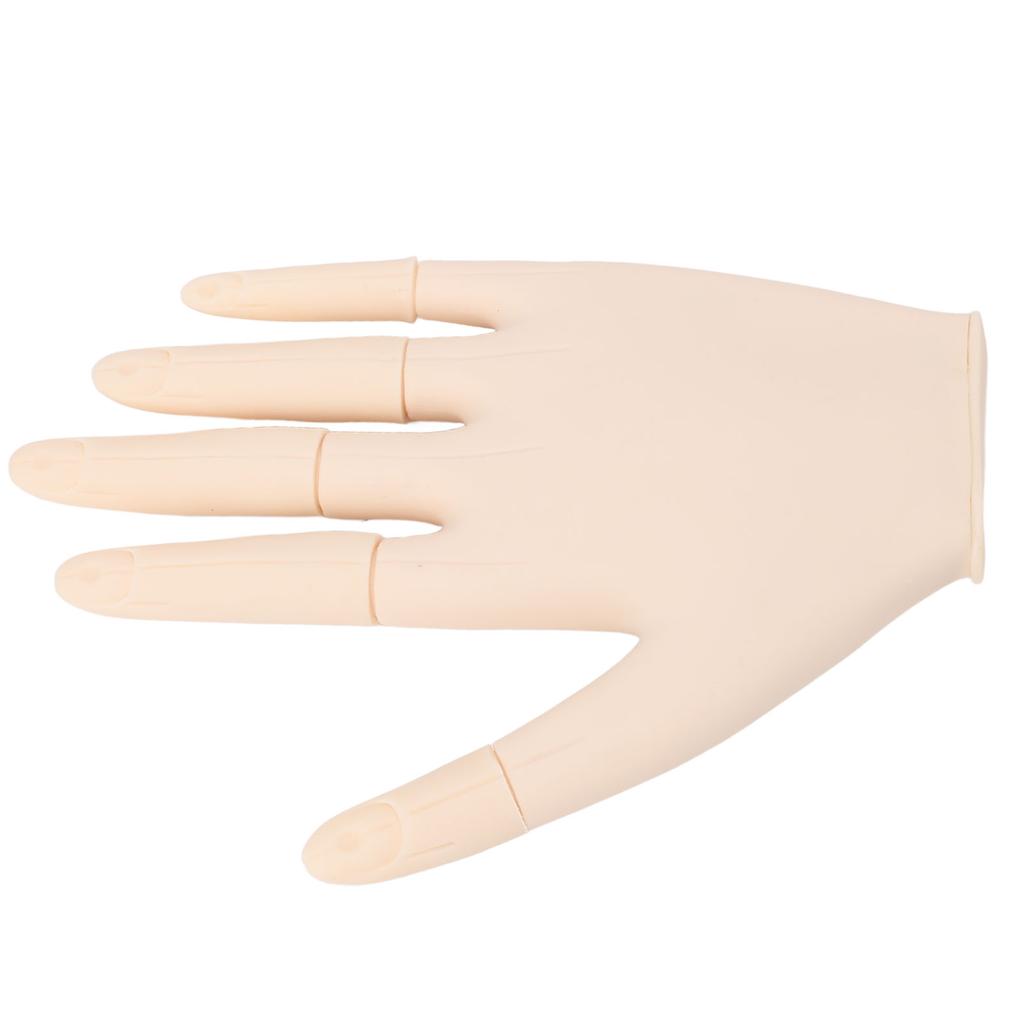 Practice Hand for Acrylic Nails Soft Rubber Flexible Fingers Movable Joints Nail Art Hand Nail Train