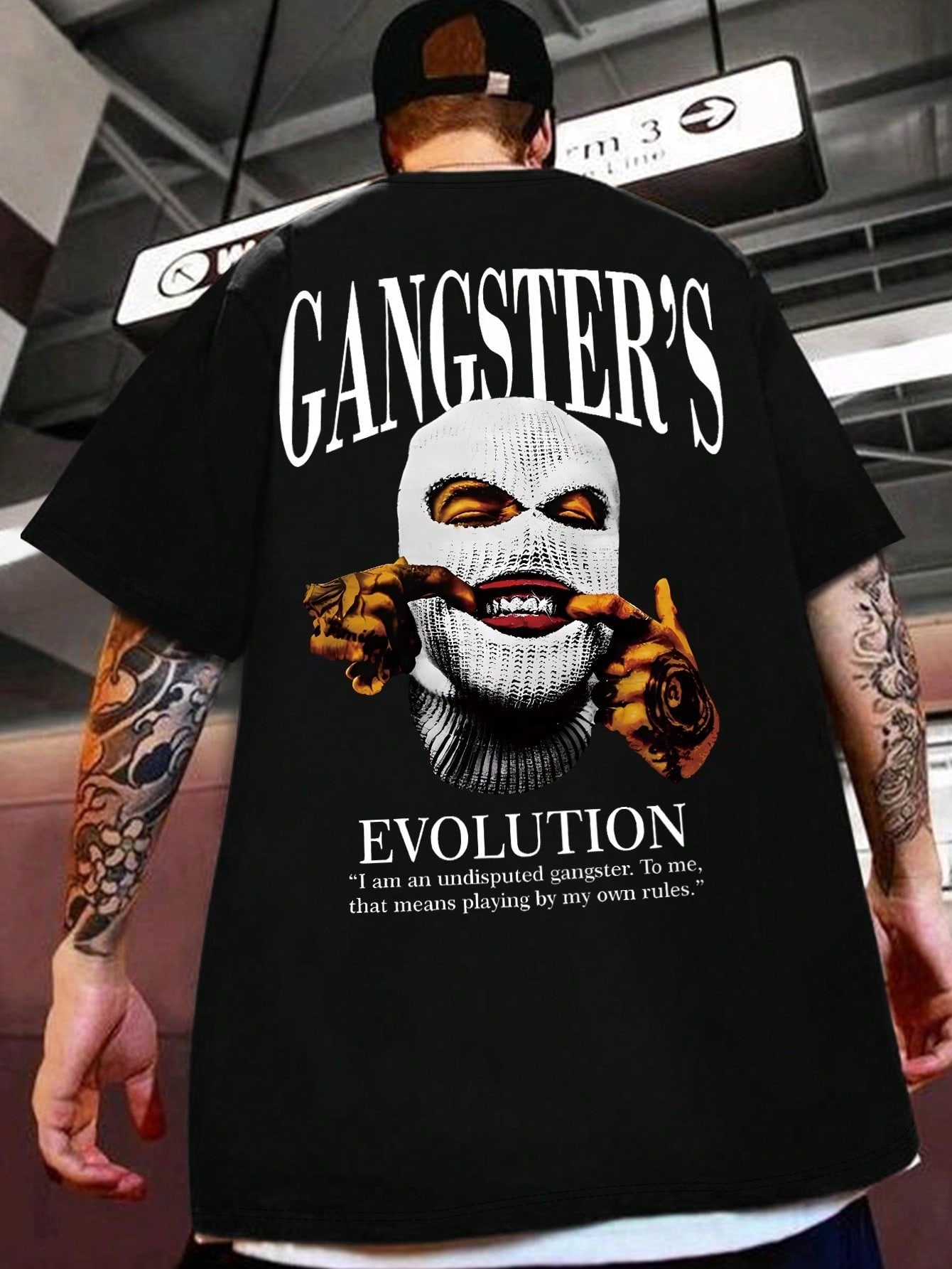 GANGSTERS Printed TShirt MenS TShirt Summer Casual Short Sleeve TShirt Suitable for Independence Day S