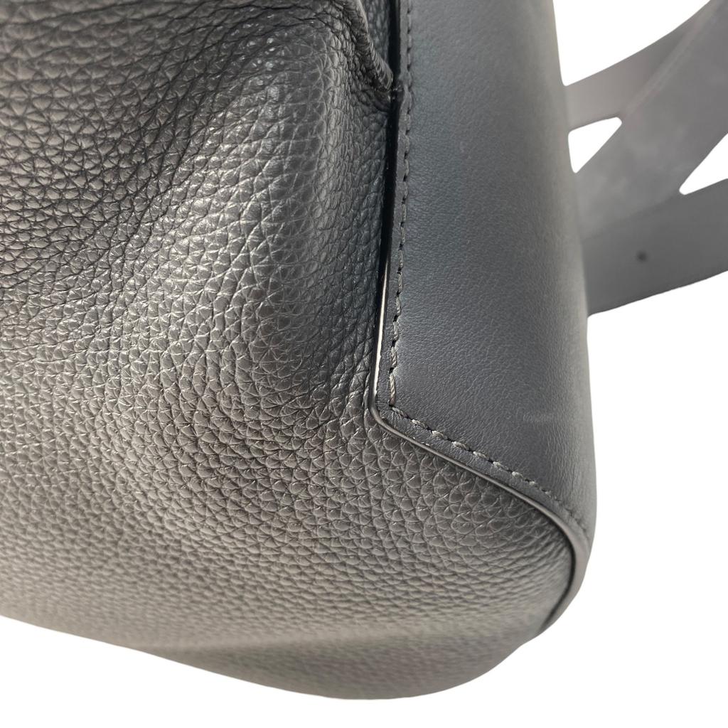 Used LOEWEbody Bag Dark Gray Leather Mens