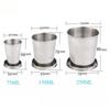 Portable Stainless Steel Folding Cup Telescopic Mug For Tea Camp Utensils Tableware Folded Cup Outdoor Camping 75ml/150ml/250ml