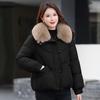 Neue große Pelzkragen Daunen Baumwolljacke für Damen Winter kurz verdickt Baumwolljacke Designgefühl kleine Baumwolljacke