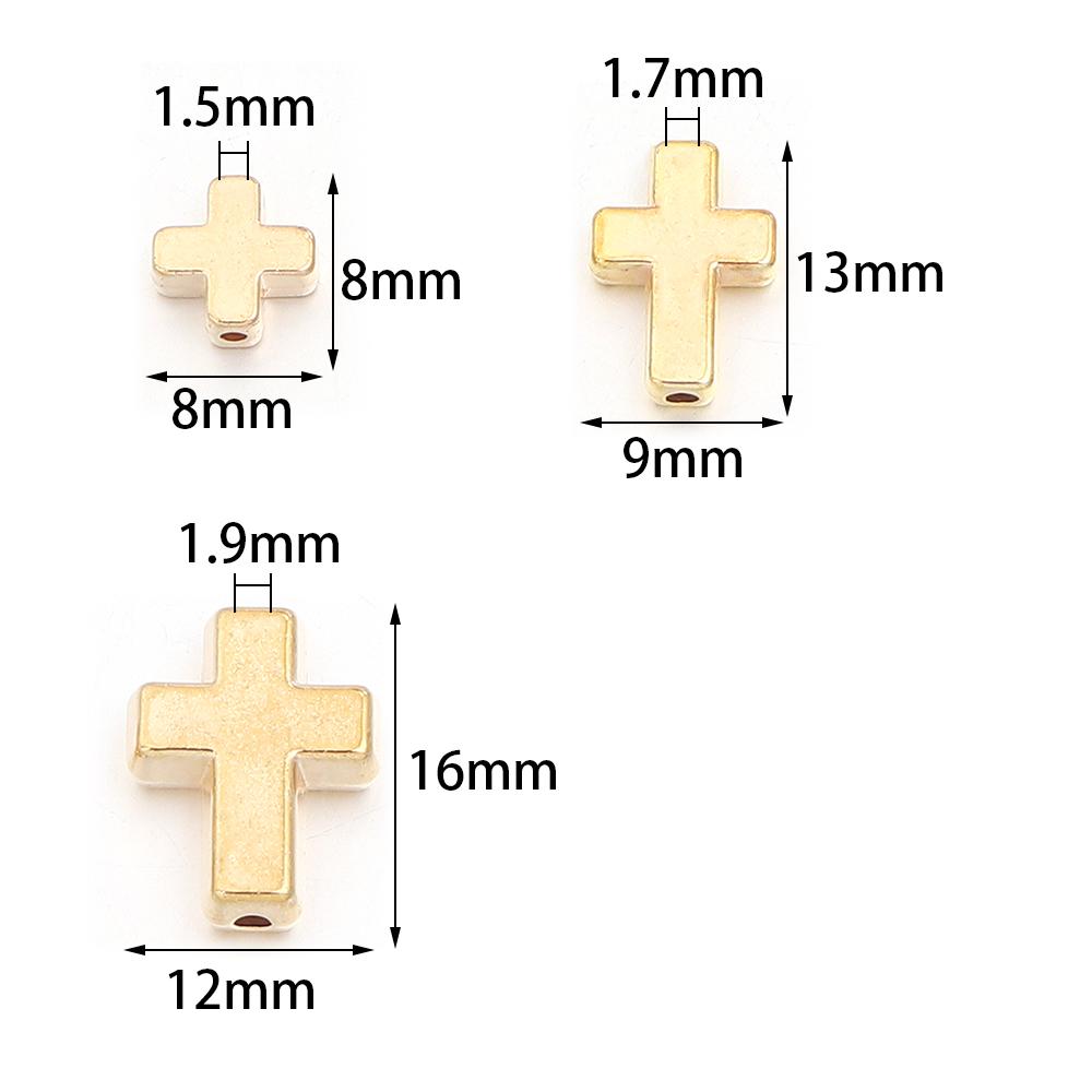 50-100pcs/lot Gold Silver Color CCB Cross Beads Plastic Loose Spacer Beads For Jewelry Making DIY Bracelet Necklace Accessories