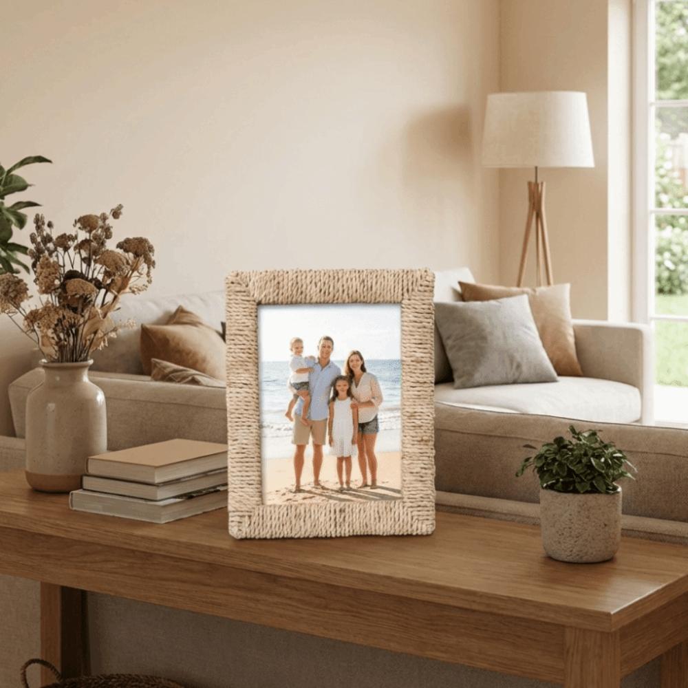 Handmade Woven Photo Frame Rustic Tabletop Photo Frame Picture Frame Ornaments  Birthday Parties
