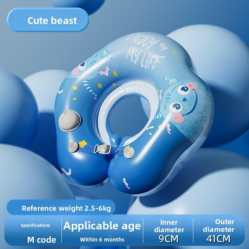 Baby Pool Float With Inflatable Neck Ring For Water Play And Swimming Safety