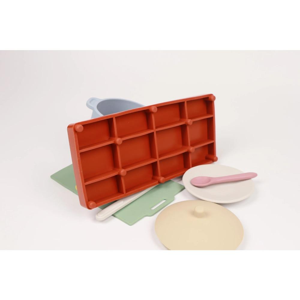 Conjunto de Brinquedos de Cozinha de Silicone Panela Cozinhar Para Criança Pequena Educacional Desenvolvimental Melhor Presente