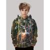Hirschjagd Hoodies für Jungen Tiere Outdoor Camouflage 3D Vollprint Frühling Herbst Kinderkleidung Locker Lässig Sweatshirt Oberteile
