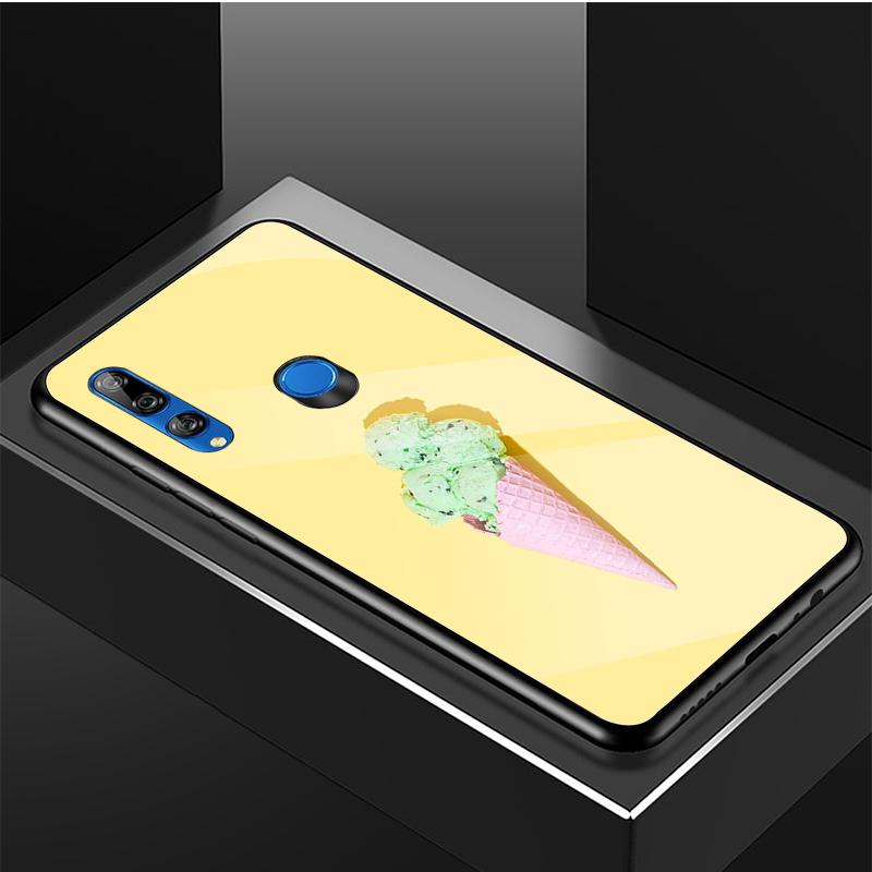 Ice Cream Tempered Glass Phone Case For Huawei Honor 8X 9 10i 20i 20Lite 20Pro 30 Pro Cover Shell