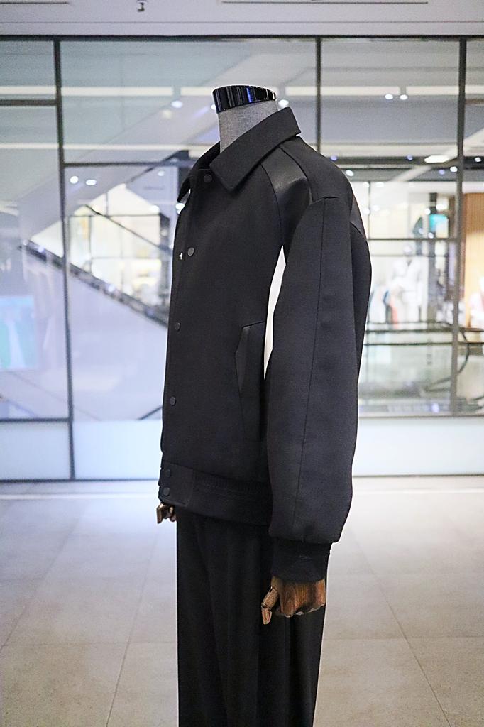 Rever Classic S/S Black Leather Color Block Oversized Varsity Jacket
