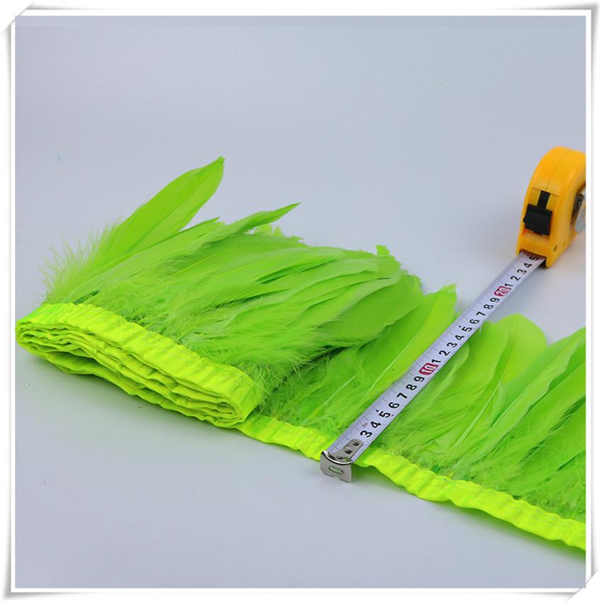 High Quality Multicolor Goose Feather Trims 2yards 6-8inches/15-20cm Fringed Feather Trim for Skirt/costumes Ribbon Feathers