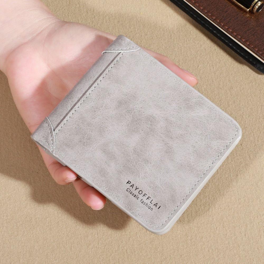 Pu Men's Short Wallet Retro Business Card Holder Fashion Male Coin Purse  Outdoor