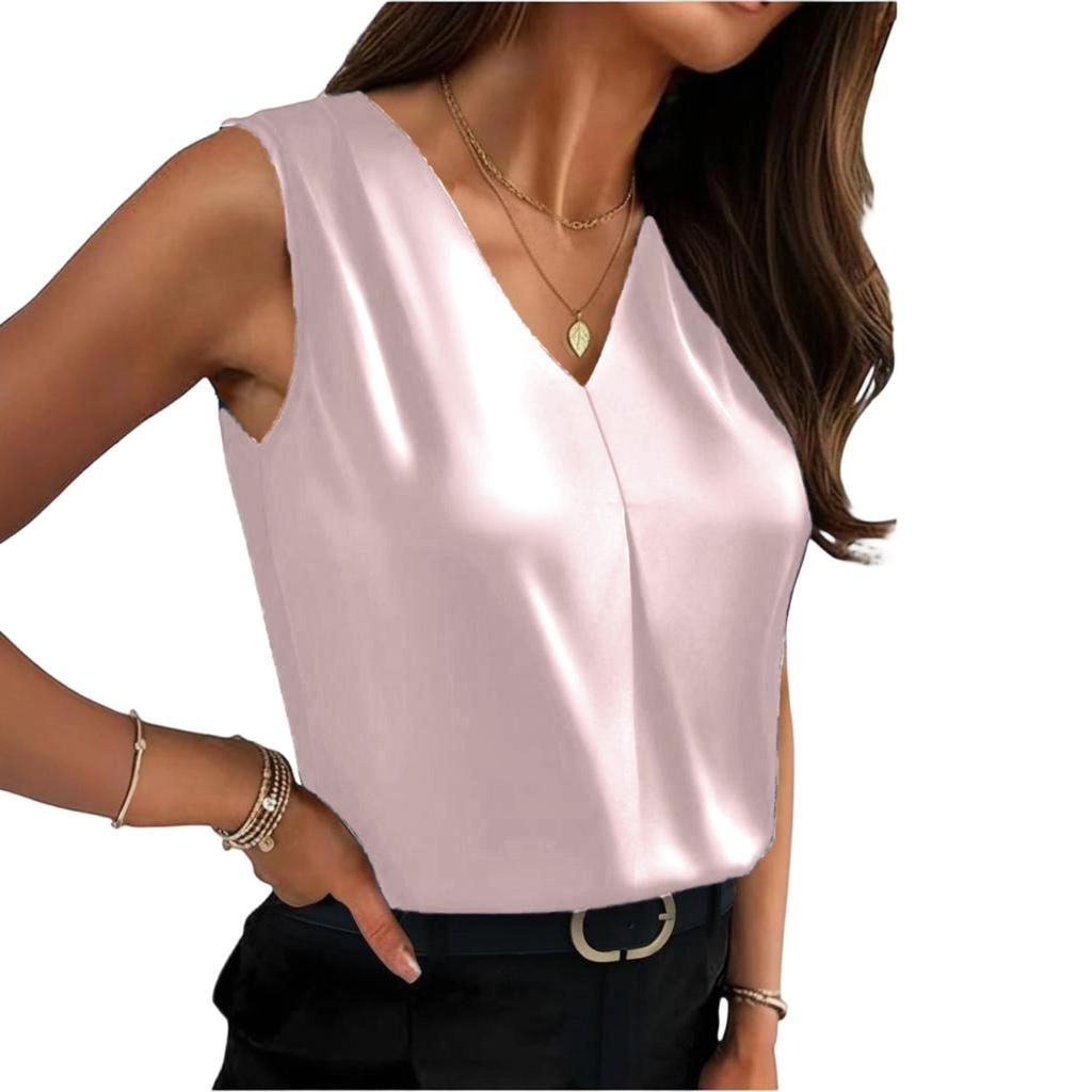 Women's -color Fashionable Business Work Shirt Formal T-shirt Top