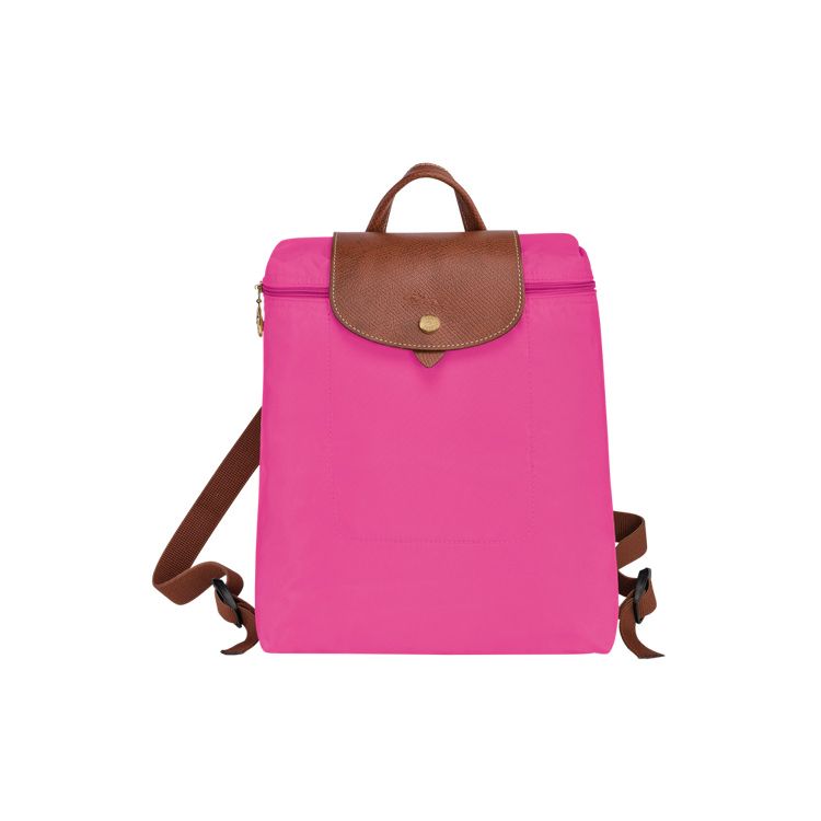 

Longchamp Le Pliage 26 Snap Button Zipper Closure Leather Canvas Mini Backpack Women Backpack Pink 1699089P73 Basic Set (Bag)