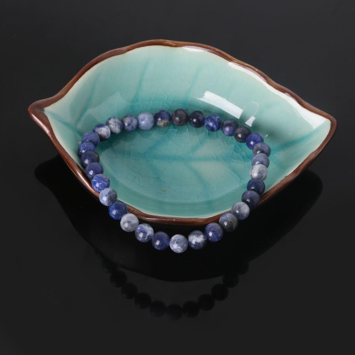 Модный браслет из натурального камня 6 мм для женщин и мужчин Amythests ...