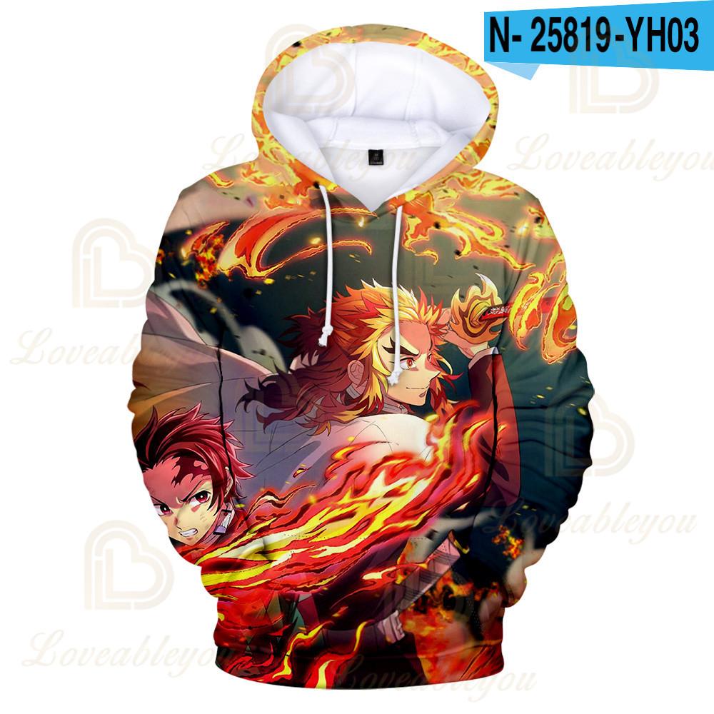 Kimetsu No Yaiba Anime 3D Sweat À Capuche Kochou Shinobu Cosplay Costume Démon Slayer Sweat À Capuche Pour Homme Femmes Rengoku Shinjurou Sweats