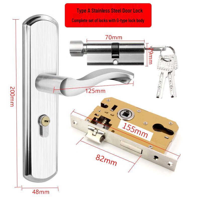 Adjustable Panel Stainless Steel Interior Door Lock