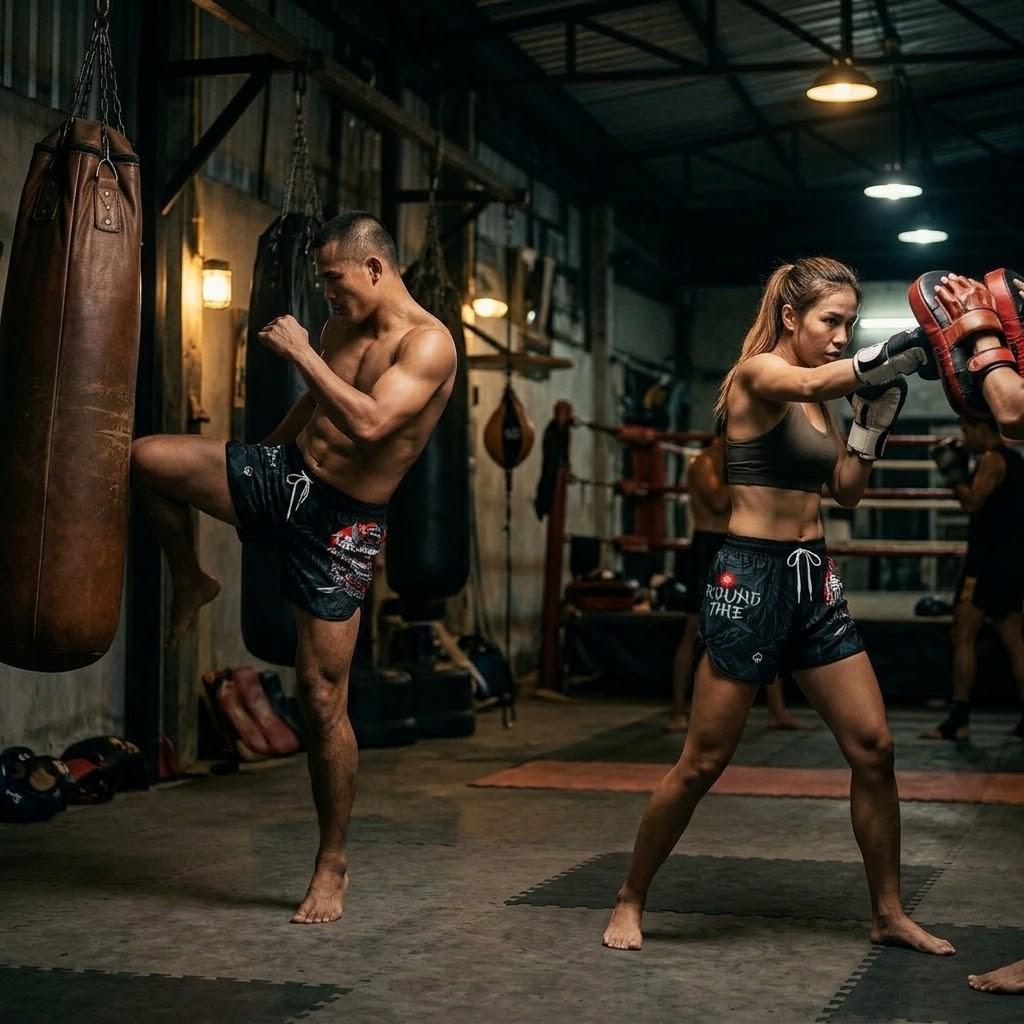 Print Shorts Samurai Japan Dämon Geist Dunkles Training Muay Thai Kickboxen Boxen MMA Unisex Fitnessstudio Fitness Training Schnelltrocknend Elastischer Bund