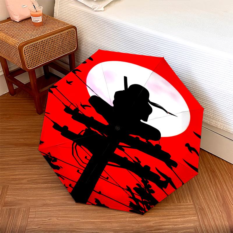 1 PC Automatic Folding Umbrella - Naruto Pattern Portable Foldable Design With 8 Ribs Christmas Birthday Gifts
