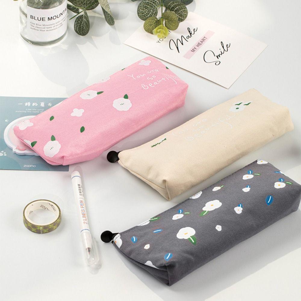 Flower Print Stationery Bag Multifunctional Pencil Case High Quality Pen Bag Students