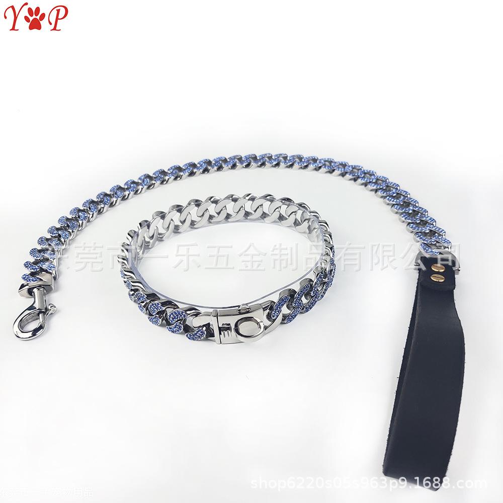 Europäisches und amerikanisches Bestseller-Haustierhundseil 25 breiter randloser Gürtel Bohrerleine Hundehalsband Mittelgroßer Hundehalskette Kubanische Kette