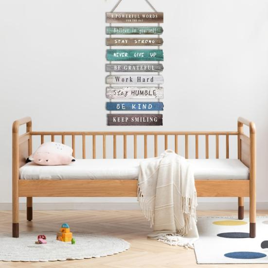 Inspirational Wall Art Decor Rustic Wall Hanging Plaque Farmhouse Wooden Door Sign Inspiring Positive Quotes Wall Decor for Office Bedroom Living Room