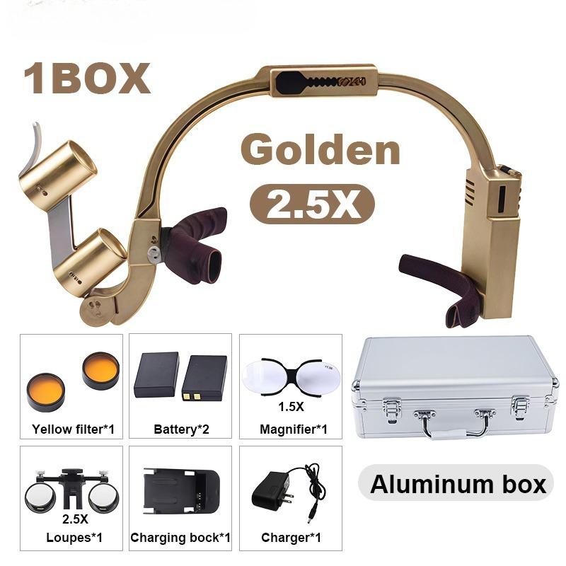 Binoclu Chirurgical cu Magnifier pentru Materiale Dentare cu Bandă de Cap Confortabilă Lampă Frontală LED cu Magnifier Dentar Mărire 2.5x/3.5x