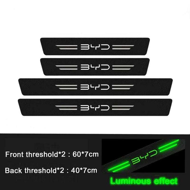 Luminous Car Door Threshold Decals for BYD Song Tang Yuan Qin Pro Plus 2025 Dolphin Seagull Atto3 GT Door Entry Pedal Guards Pad