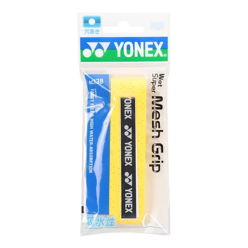YONEX Grip Tape Wet Super Mesh Grip AC138 440 Citrus Yellow 1 Piece