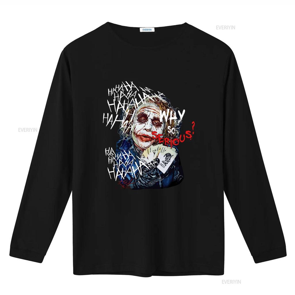 Why So Serious Movie Art Print T Shirt for Men Sizes M 4XL Vintage Washed Designer Clothes Stretched Streetwear Stylish Casual