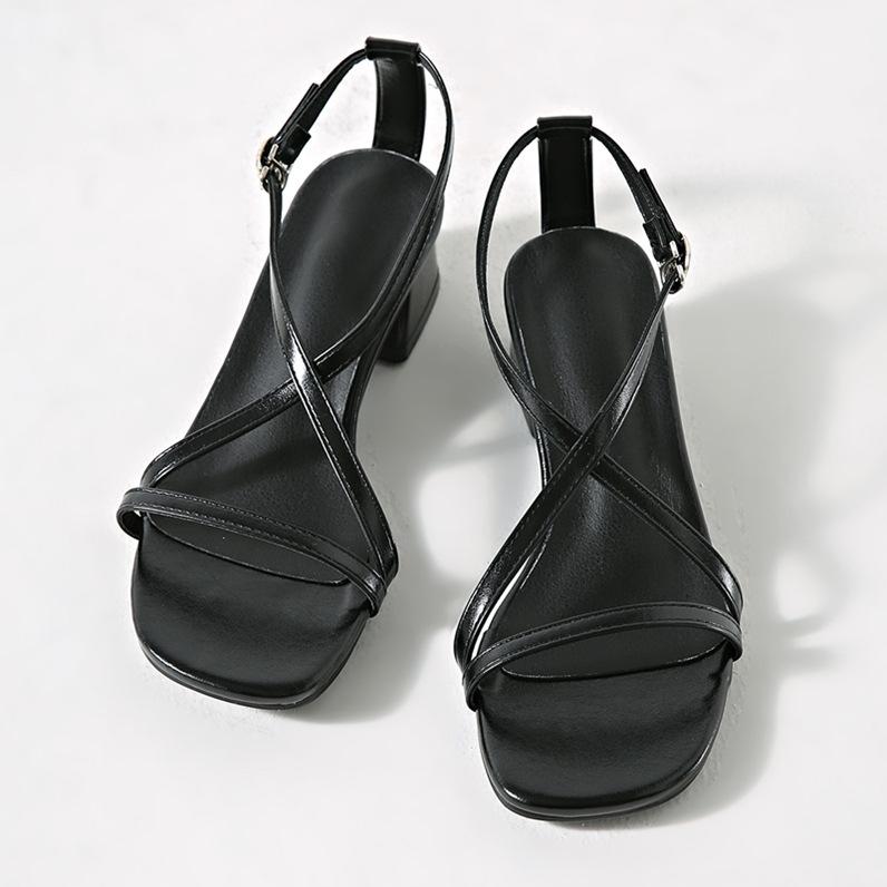 

Fashion Women Sandals Summer New Elegant Dress High Heels Sandals Outdoor Fashion Open Toe Casual Large Size Shoes Sandalias De Mujer 36 чёрный