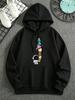 2026 New Unisex Oversized Astronaut Planet Ice Cream Hoodie Autumn Winter Streetwear Funny Space Front Print Hooded Sweatshirt