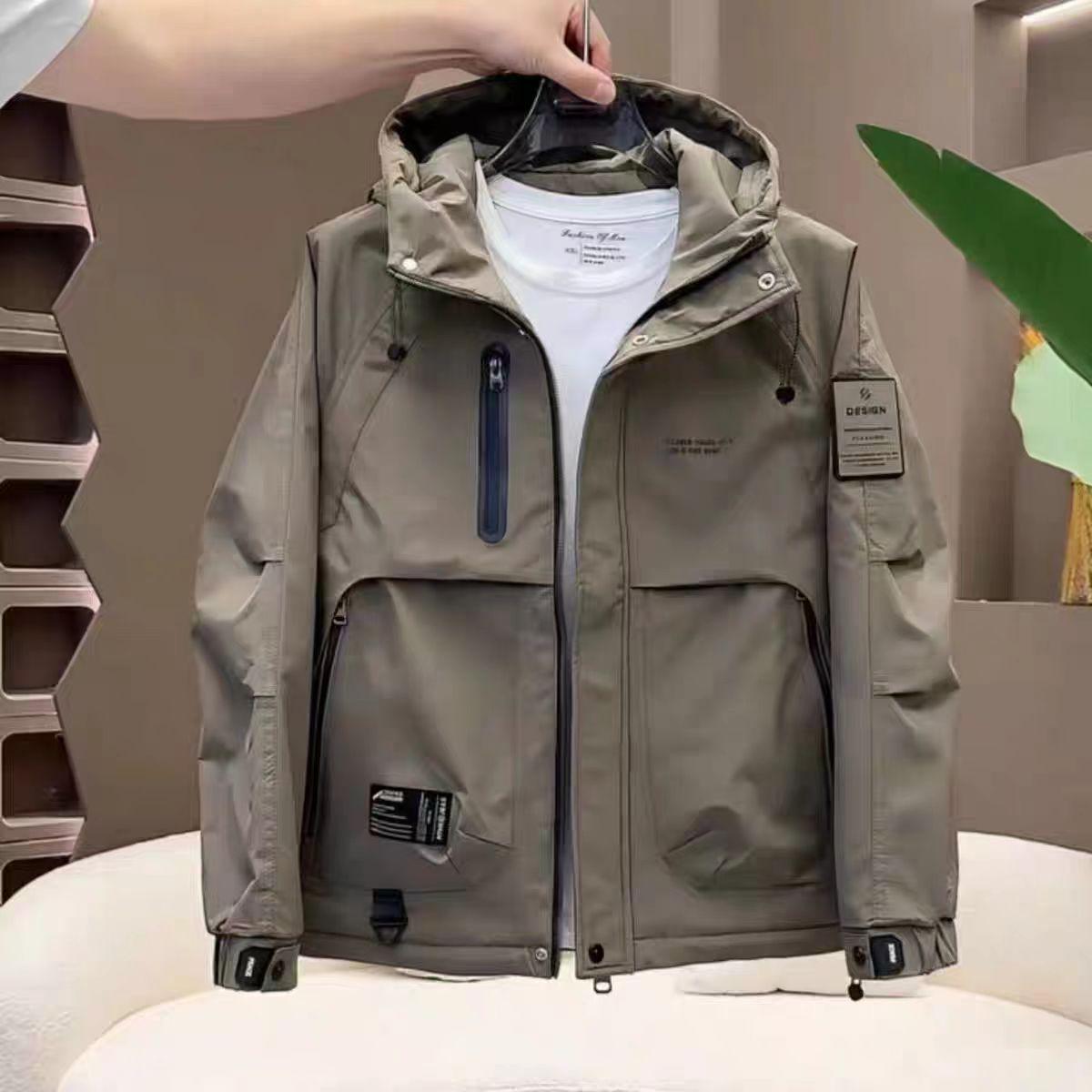 

Men s Winter Hooded Cotton Jacket: Thick, Warm, Trendy, Casual Windbreaker 3XL зеленого кольору хакі
