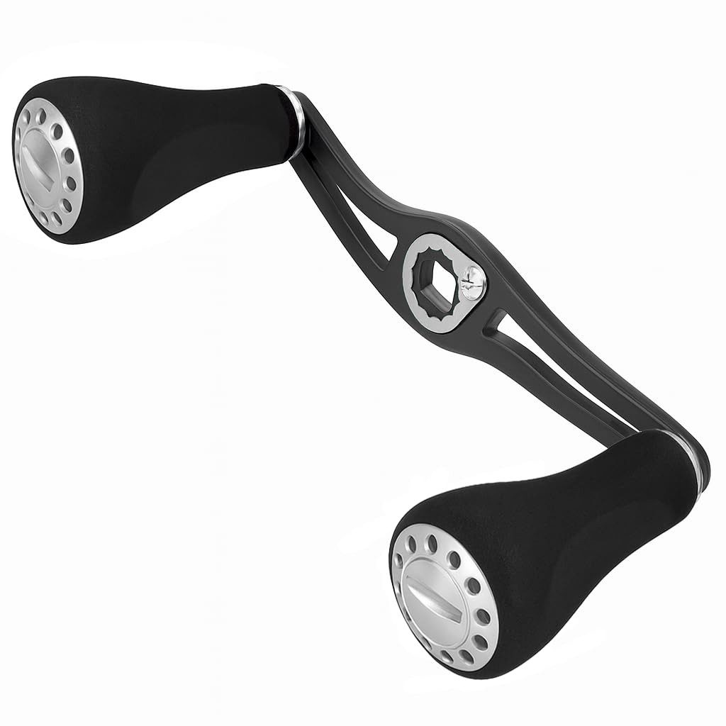 VISPREA EVA Aluminum Alloy Handle Knob for Shimano Baitcasting and Abu 120mm Overall 110mm Center Crank Custom Replacement yu429 Reels, Daiwa, Garcia,