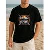 European sizes "Iron Grinding Iron" Cross-sword Logo Hard-core Inspirational Summer Fashion T-shirt, Comfortable and Breathable Casual Sports Top