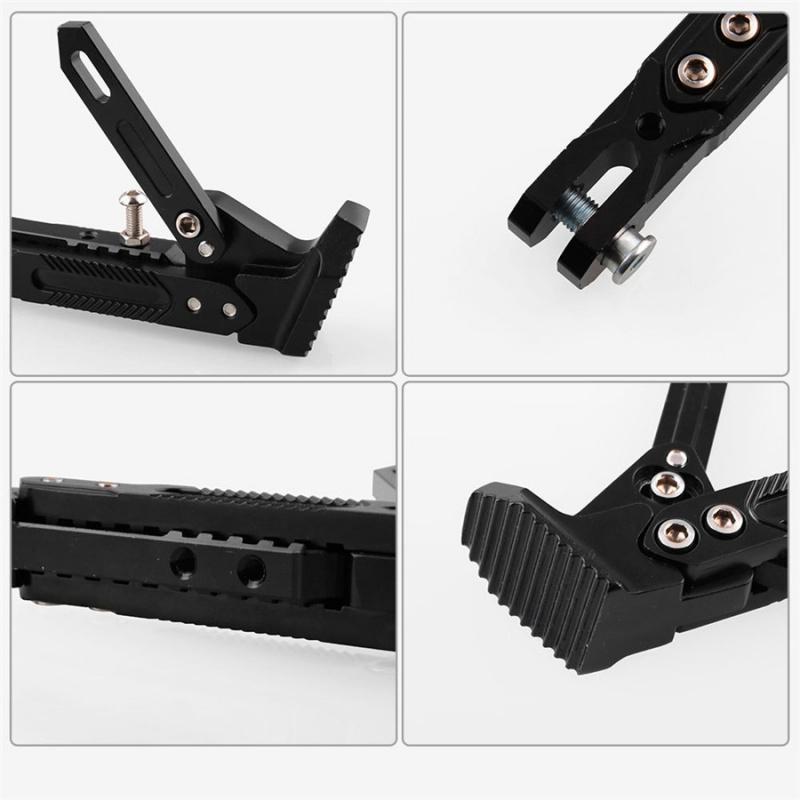1Pcs Black Cnc Motorcycle Adjustable Side Tripod Holder Foot Kick Stand Support