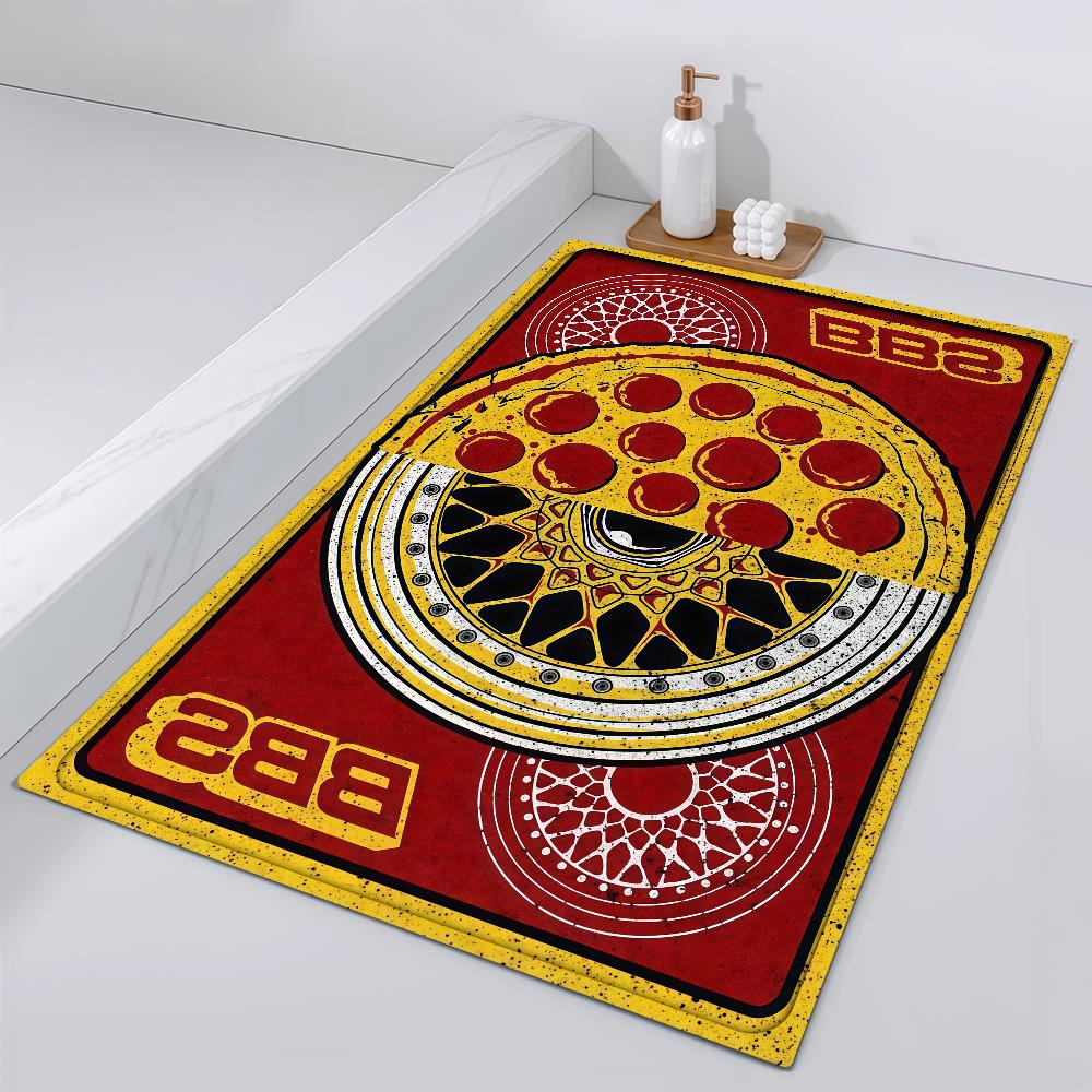 

Cool Door Mat BBS Bedside Entrance Bath Floor Decoration Corridor Door Mat Carpet Tire Living Room Motorsport Balcony FLR40x60CM