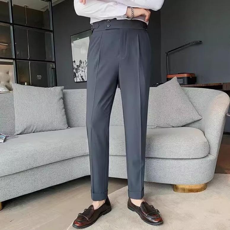 "Pánské kalhoty k obleku s vysokým pasem Neapol": Všestranný, Módní Business Casual, Britský styl, Pěkný střih"