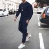 Men's Spring and Autumn Long-sleeved Round Neck Sweatshirt  Sweatpants Full Set of Sports Suits and Slim Sportswear