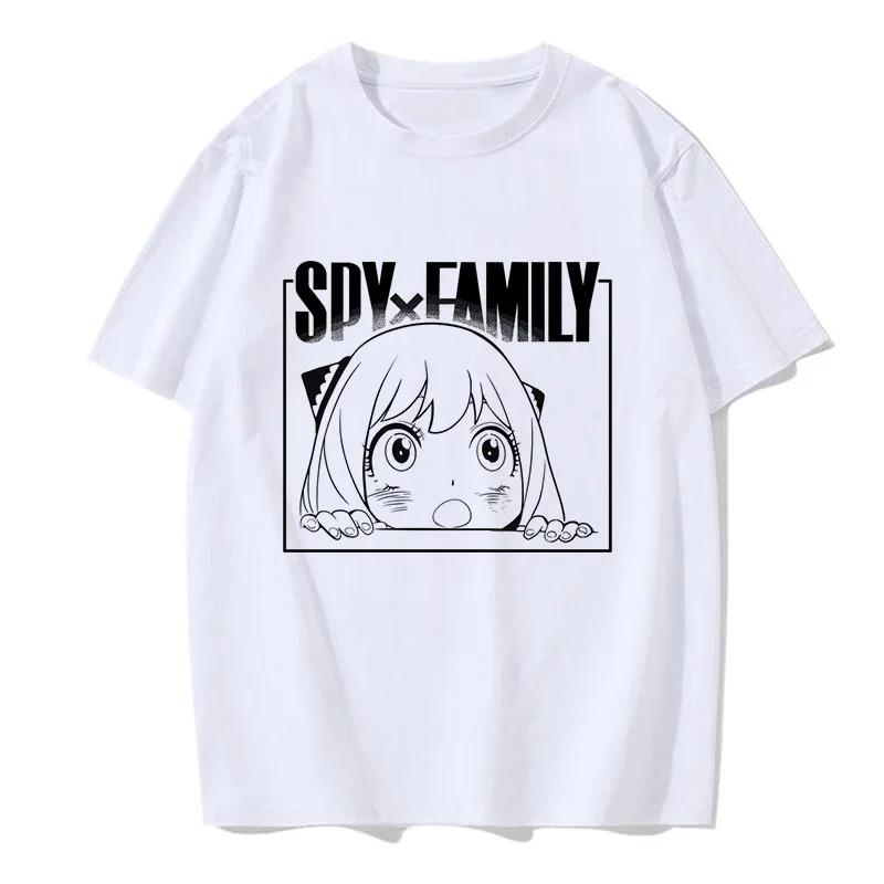 Y2k Shirt Anya Forger Spy X Family Anime T Shirt Kawaii Cartoon Mens_Women Tops Cotton Best Selling Round Neck Comfortable Soft